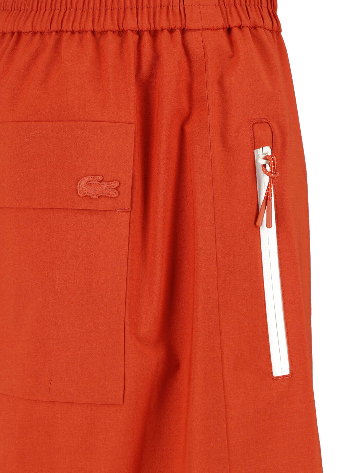 Orange Wide-Leg Taffeta Elastic Trousers