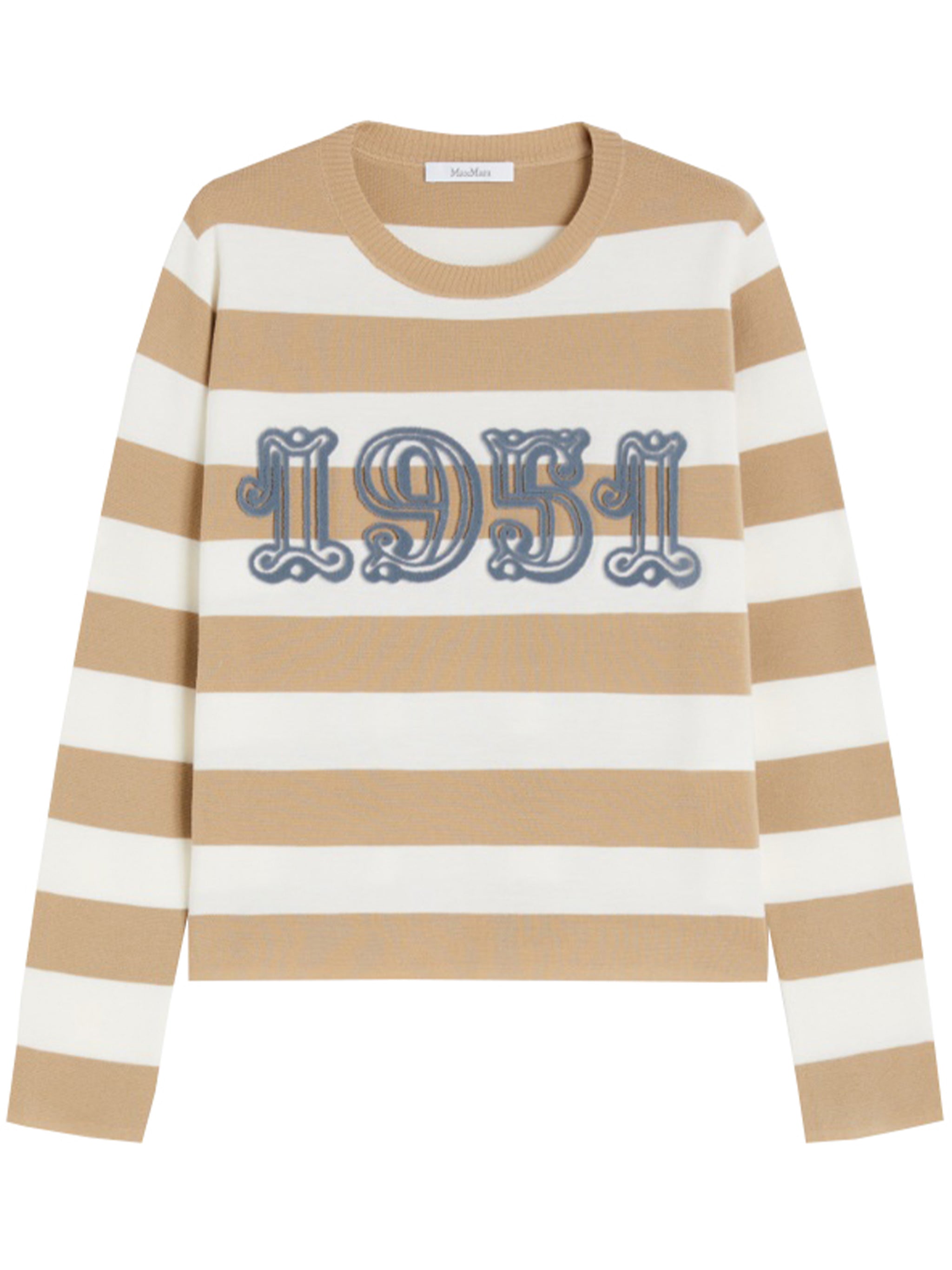 Beige Viterbo Boxy Striped Wool Sweater