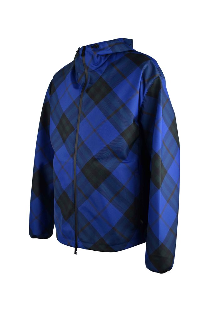 Plaid Hooded Jacket With Equestrian Embroidery