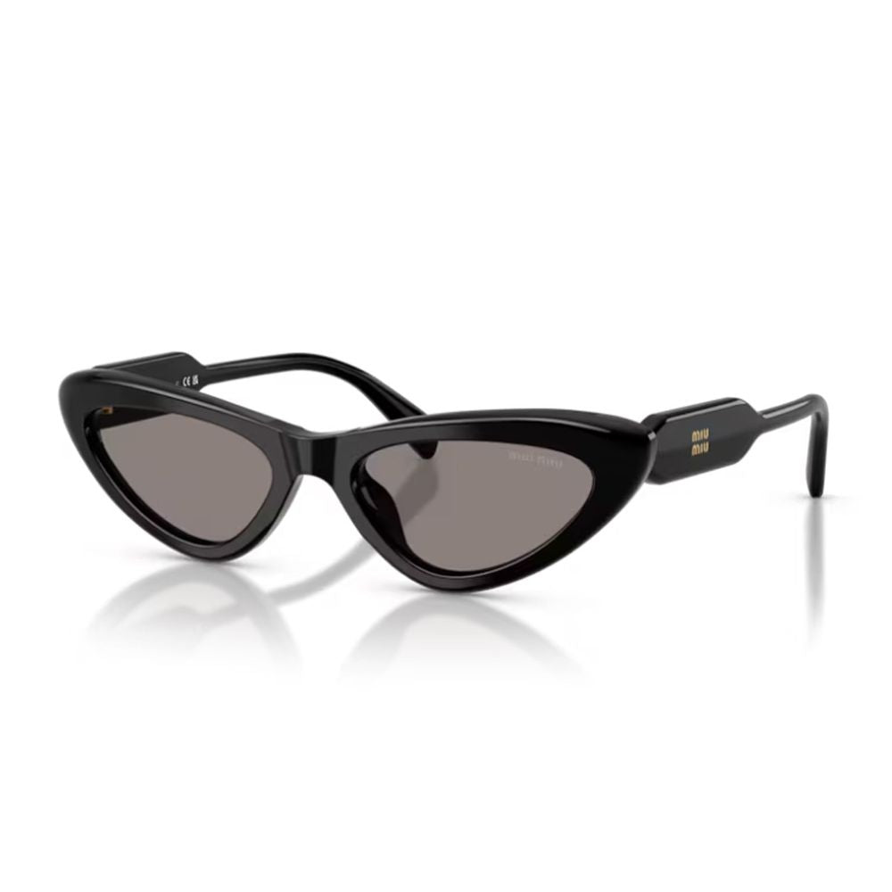 Vertical Logo Cat-Eye Sunglasses in Black Acetate