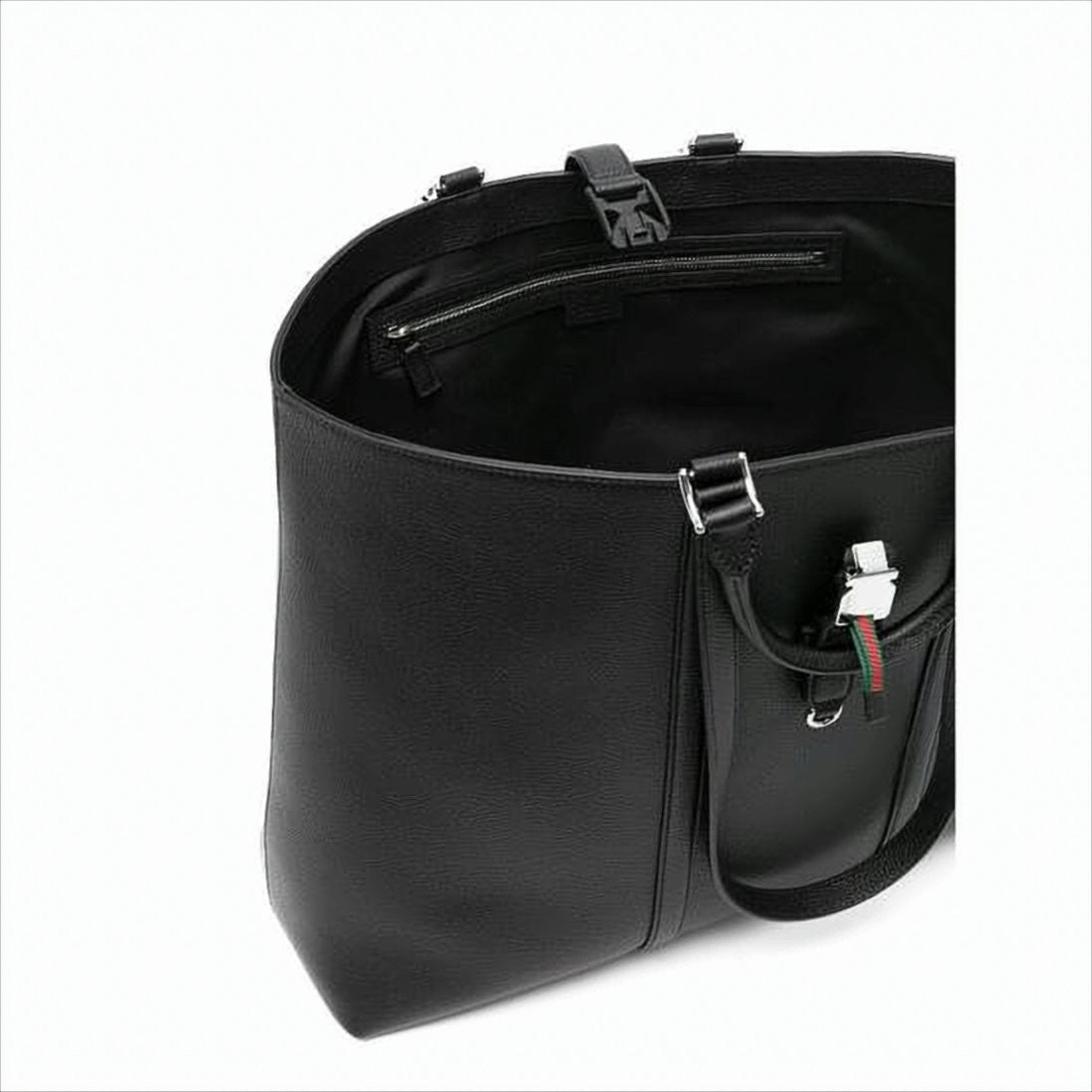 Textured Leather Tote Bag with Dual Handles