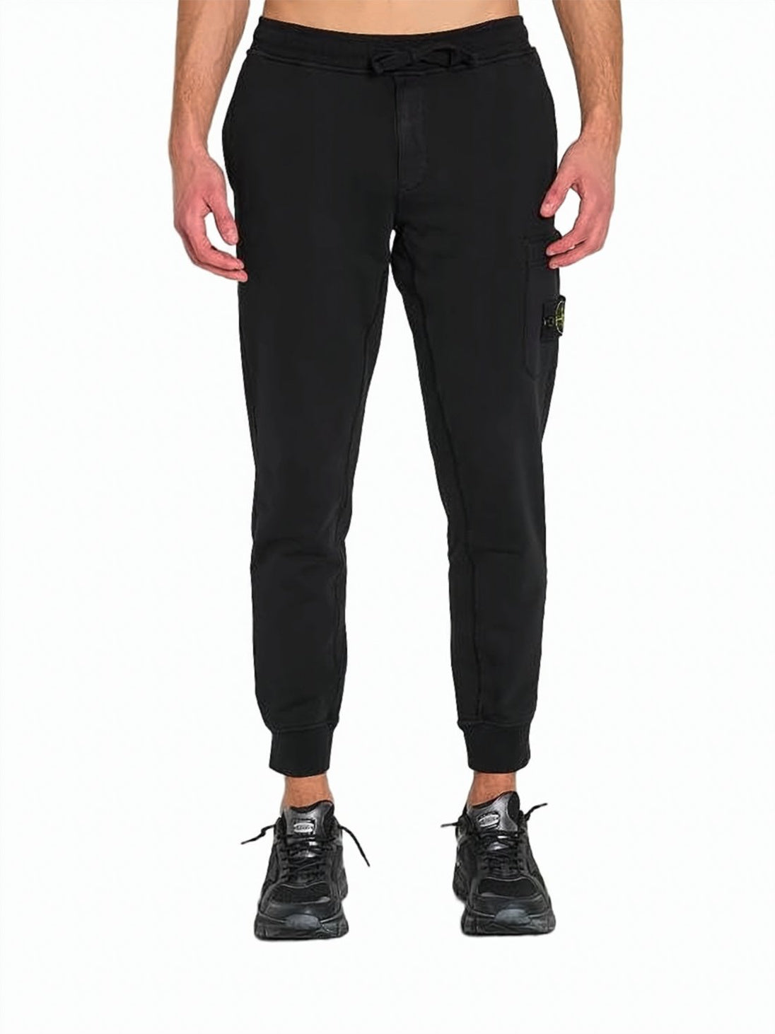Straight Fit Cargo Pants with Ribbed Cuffs and Drawstring Waistband