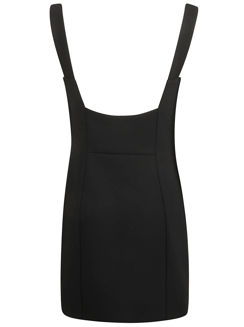 Fitted Black Dress With Deep V-Neckline