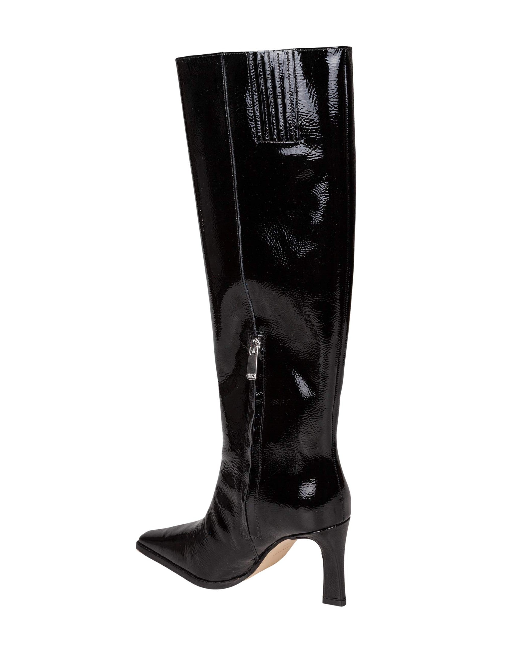 Darrah Heeled Boot In Patent Leather, Black