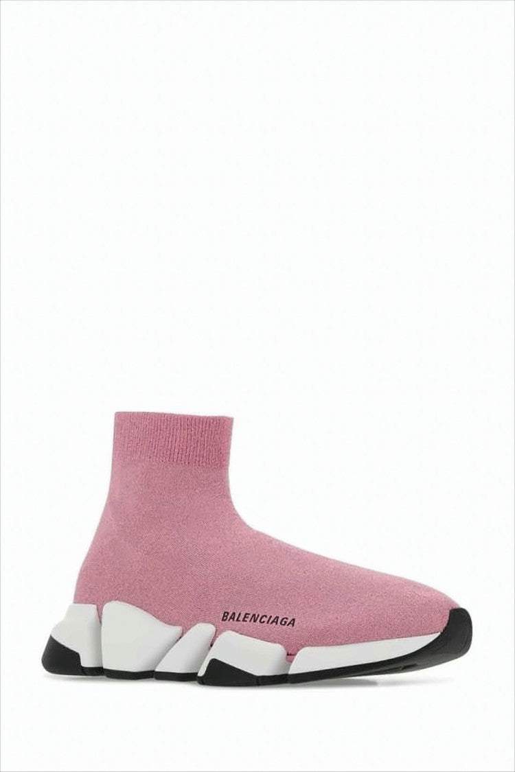 Sock-Style Sneakers with Seamless Knit Upper and High Ankle Collar
