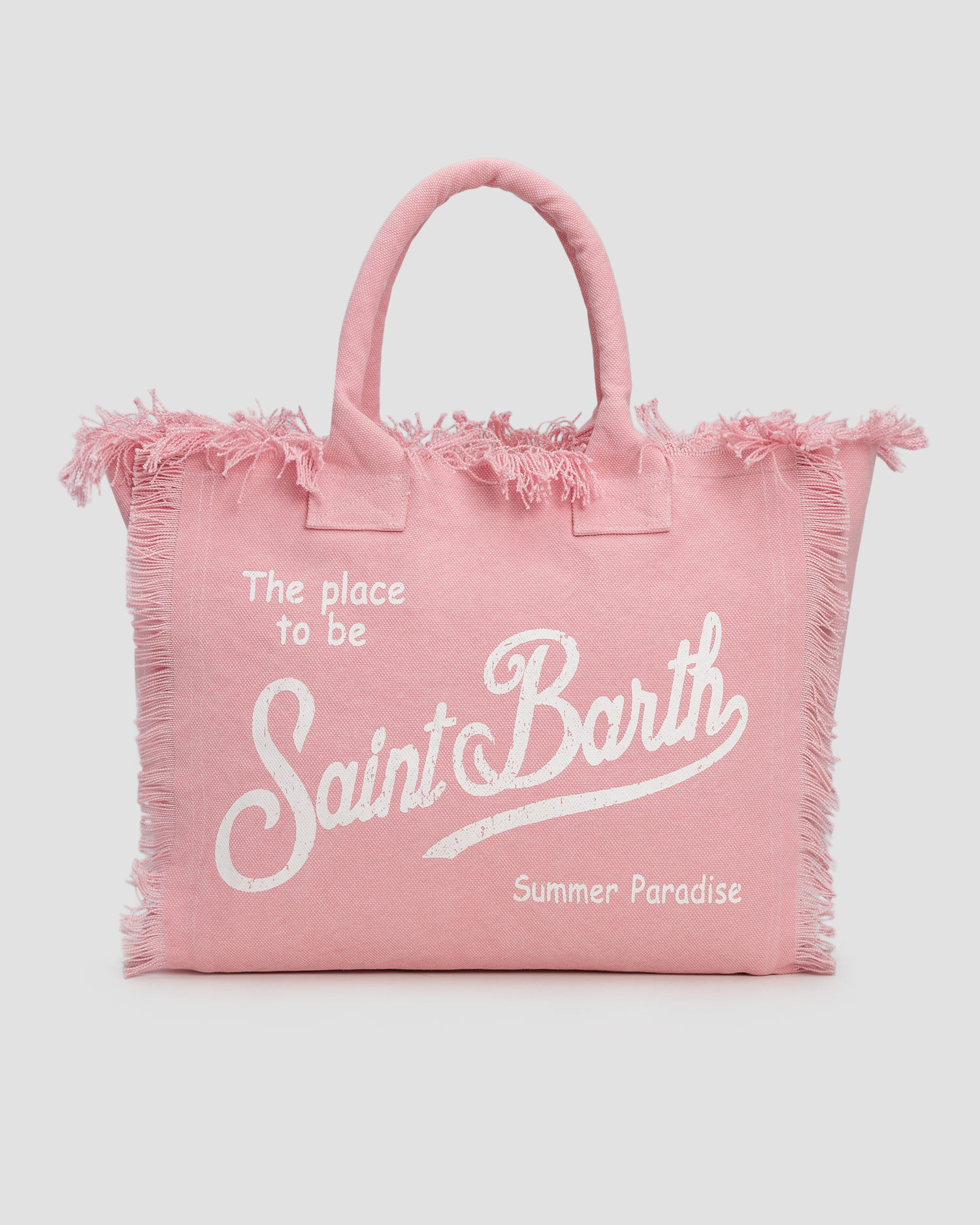 Spacious Rectangular Tote Bag with Frayed Edges