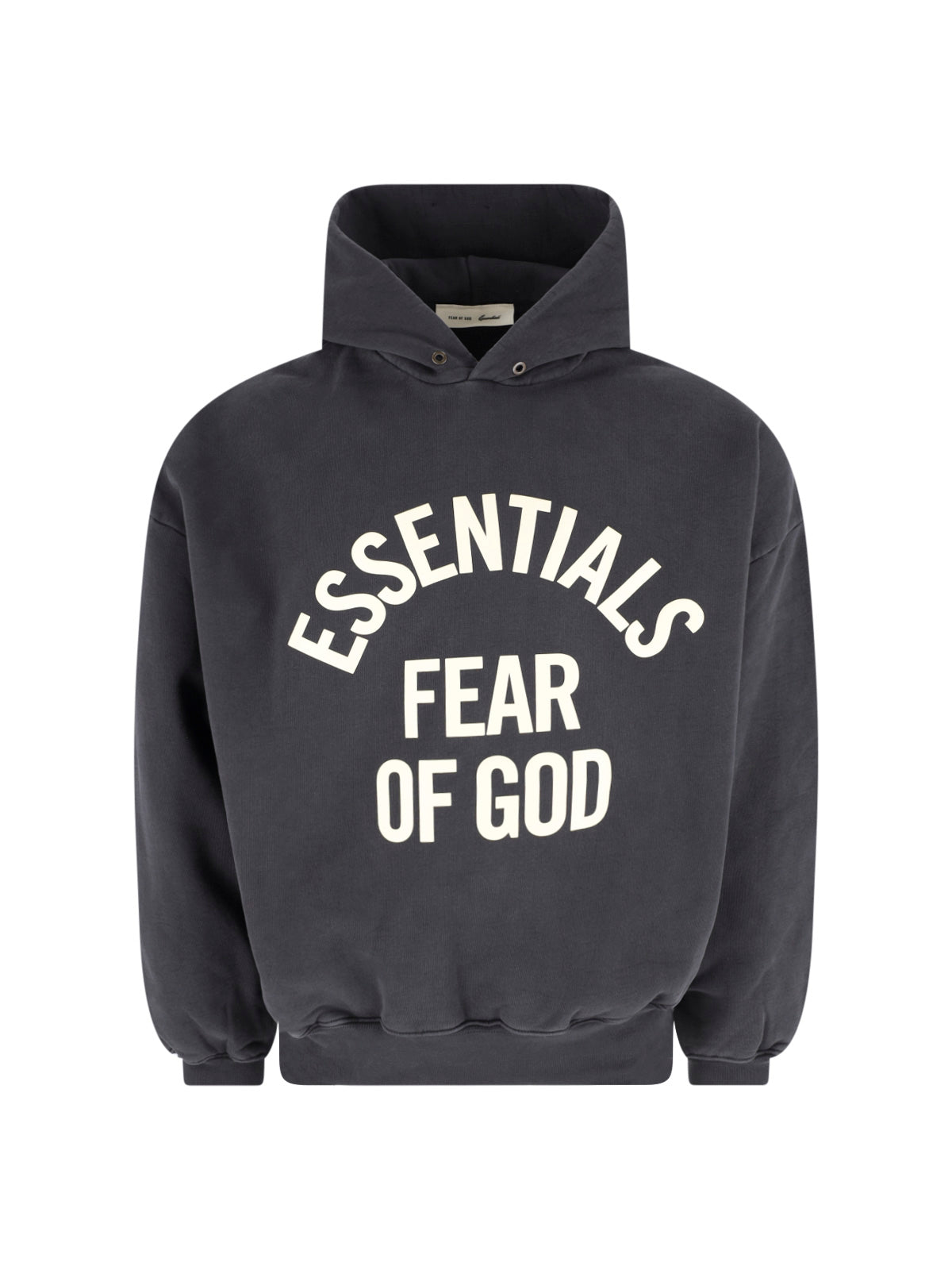 Charcoal Arched Logo Cotton Hooded Sweatshirt
