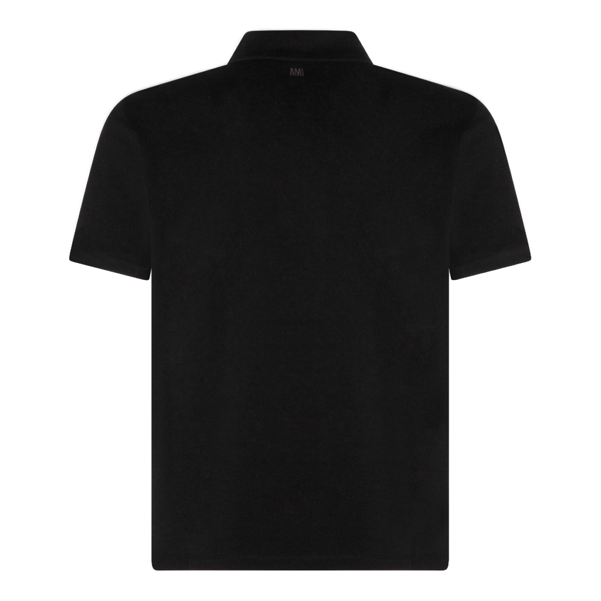 Classic Black Polo with Two-Button Placket