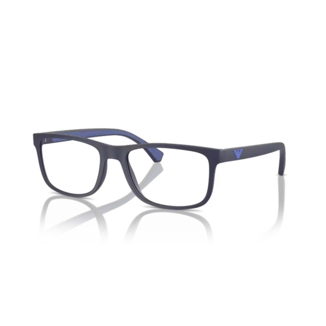 0ea3147 Matte Finish Rectangular Eyeglasses with Blue Accents