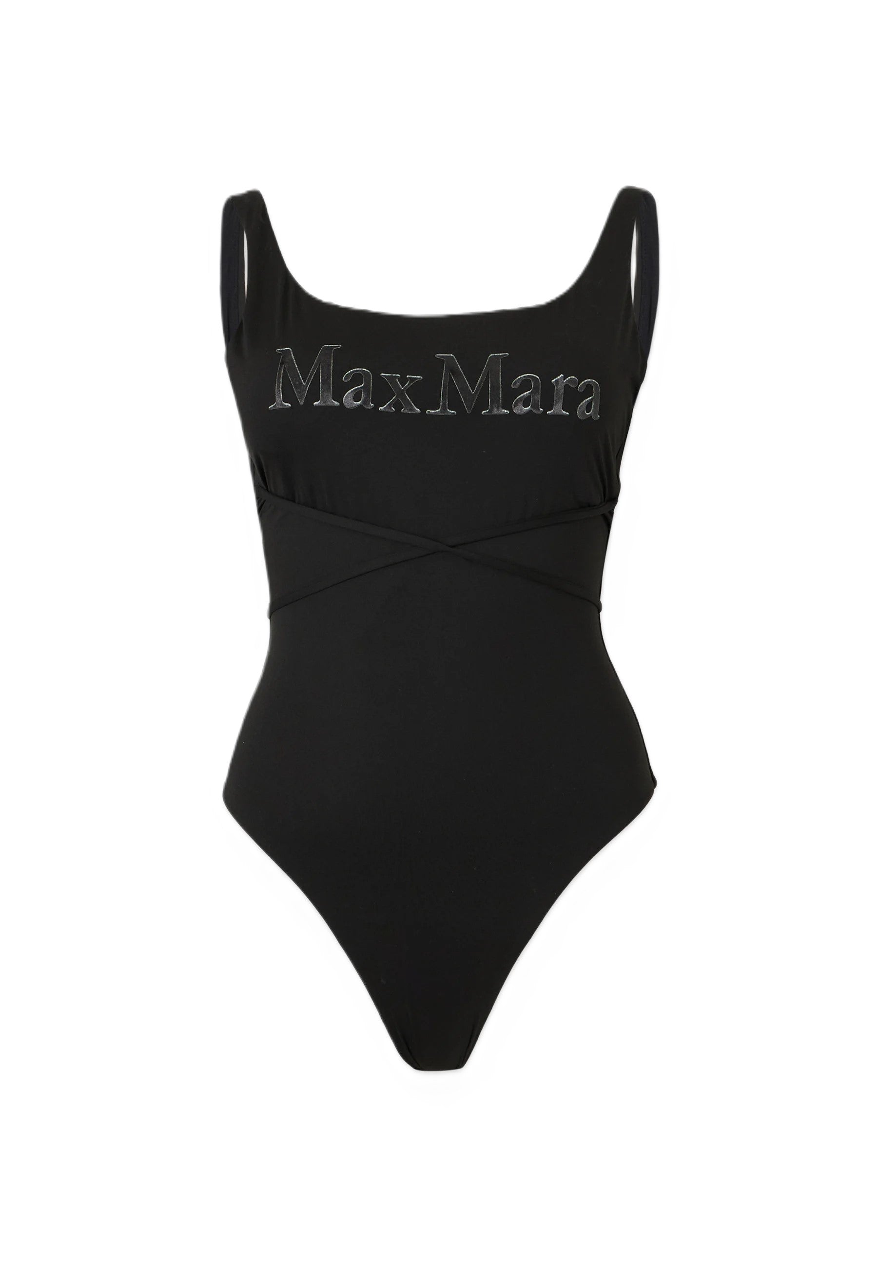 Square Neckline One-Piece Swimsuit with Wrap Detail