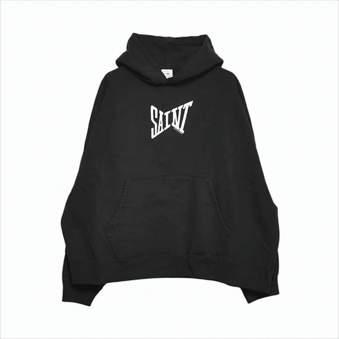 Relaxed Fit Black Hoodie With Bold Graphic Logo