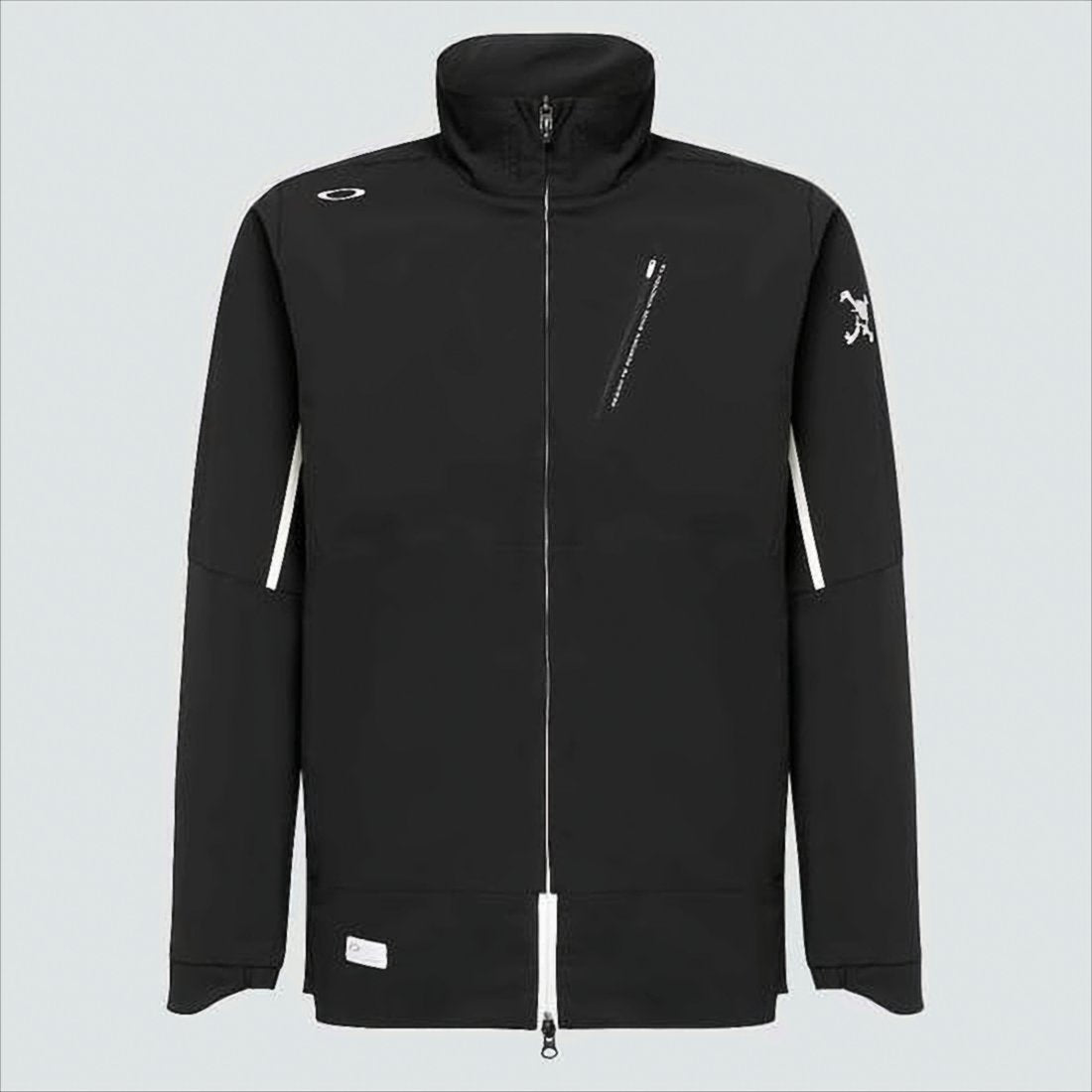 Fitted Polyester Jacket with High Collar