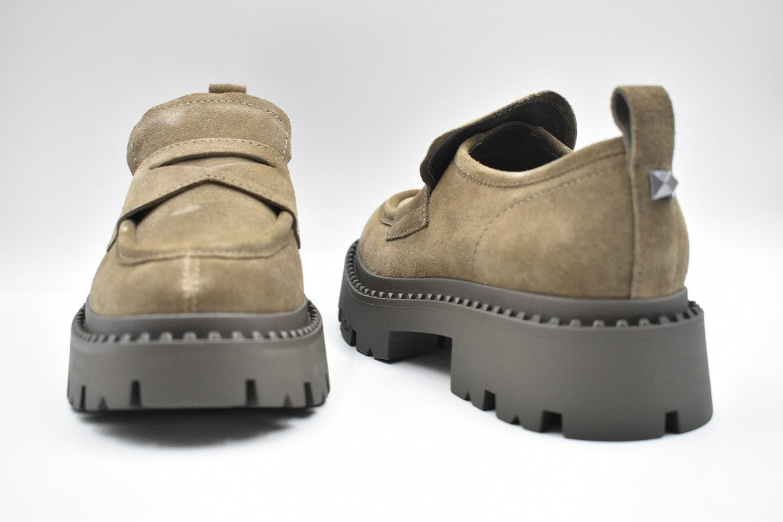 Laced Flat Shoes With Suede Finish