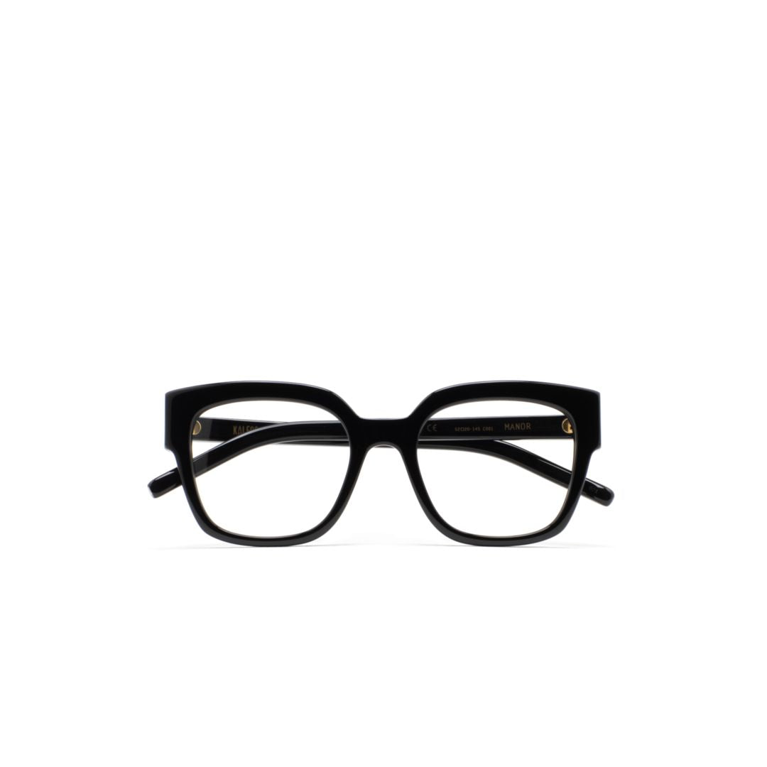 Manor Bold Rectangular Frame Eyeglasses with Glossy Finish