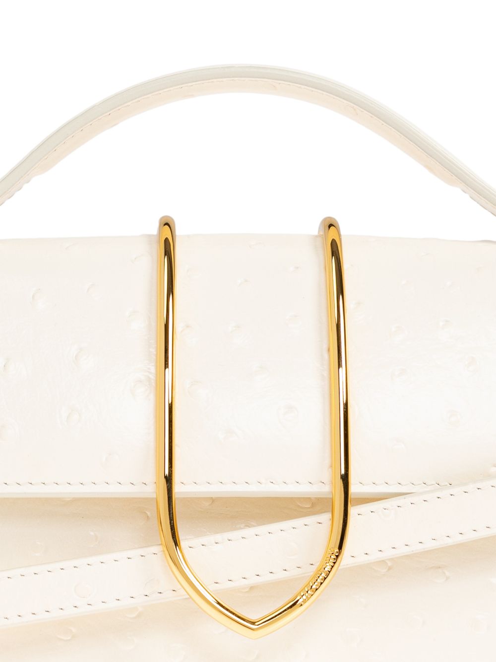 Structured Rectangular Handbag With Off-White Ostrich Effect