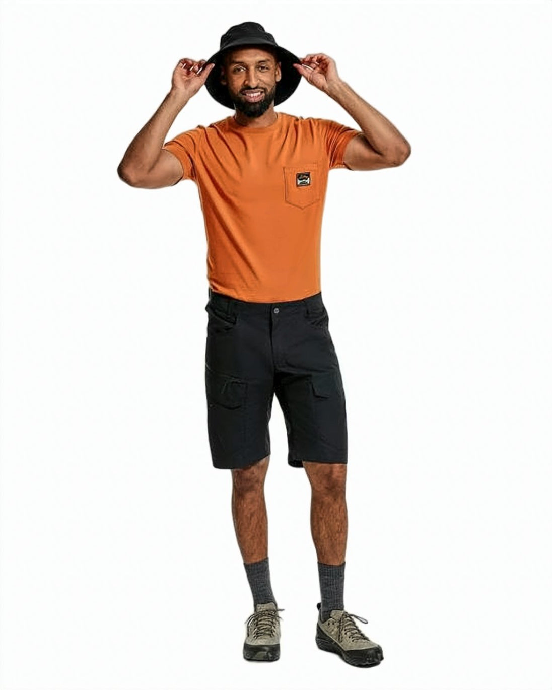 Functional Black Shorts with Multi-Pocket Design and Durable Finish