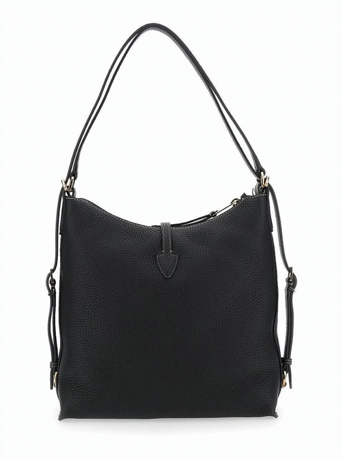 Structured Pebbled Leather Small Shoulder Bag