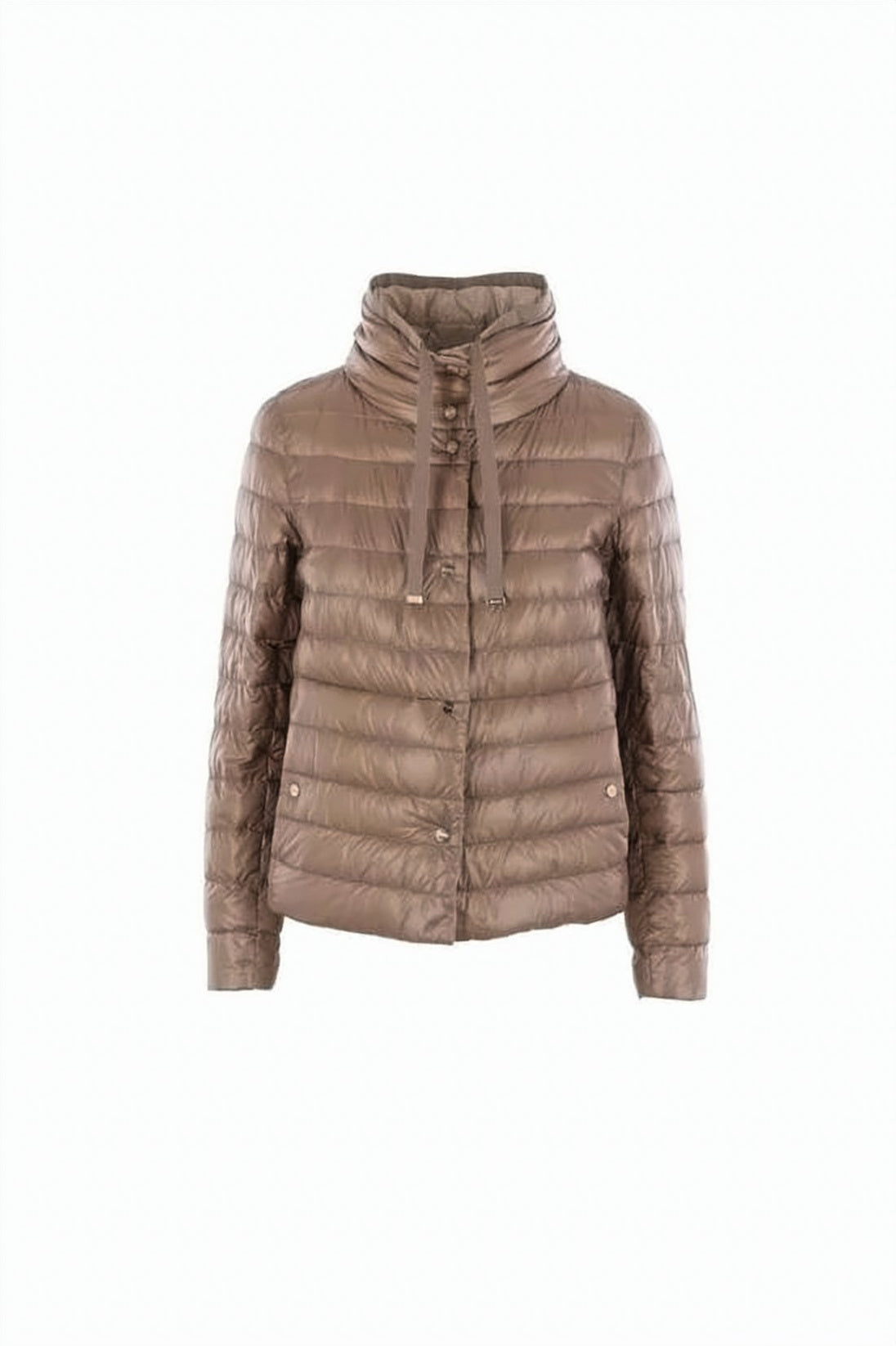 Black Short Quilted High Collar Jacket