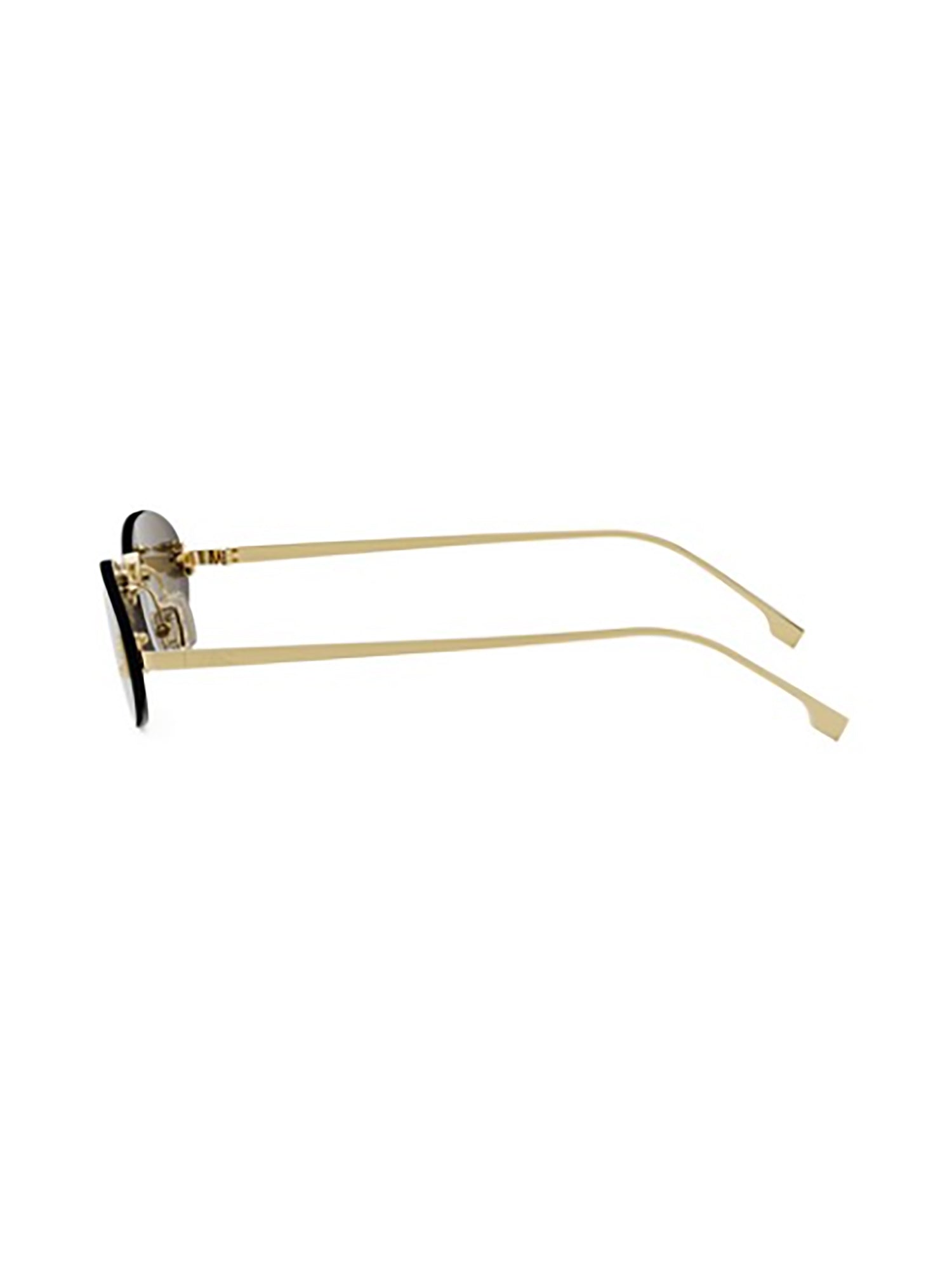 Polished Metallic Oval Frame Sunglasses with Brown Lenses