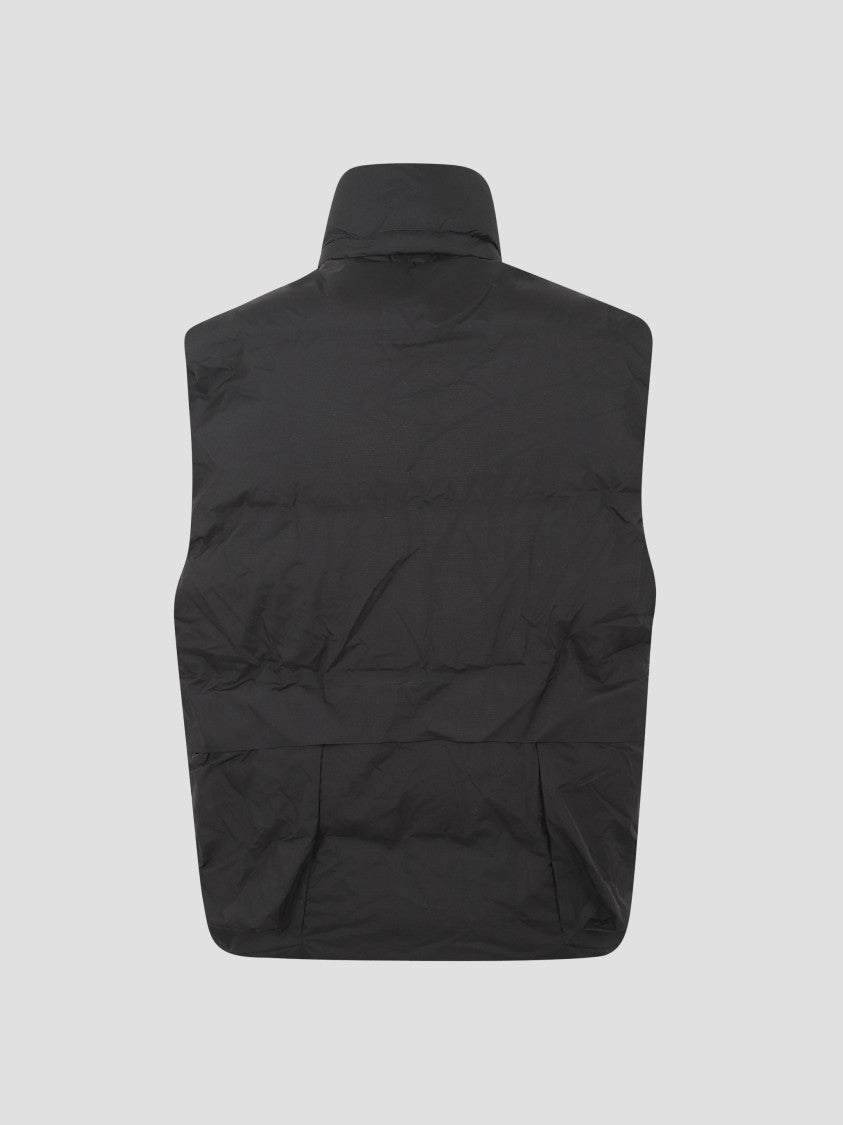 Sleeveless Padded Vest with High Collar