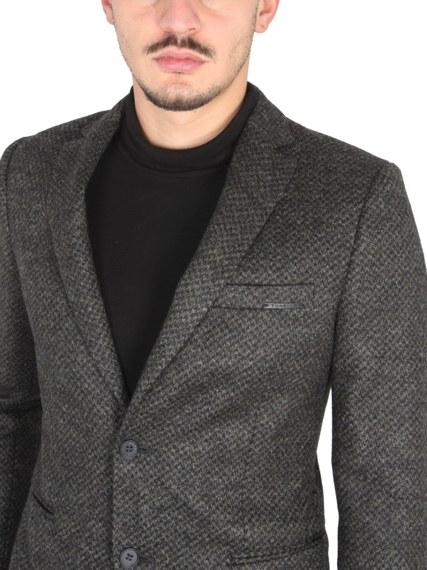 Tailored Fit Grey Single-Breasted Blazer