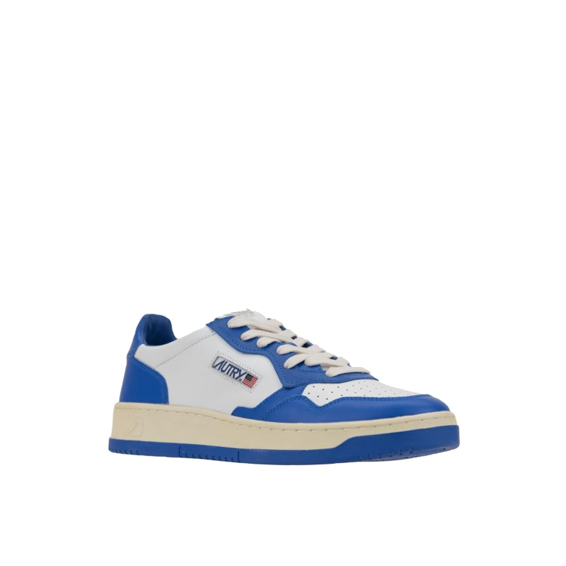 Bicolored Leather Low-Top Sneakers With Contrasting Panels