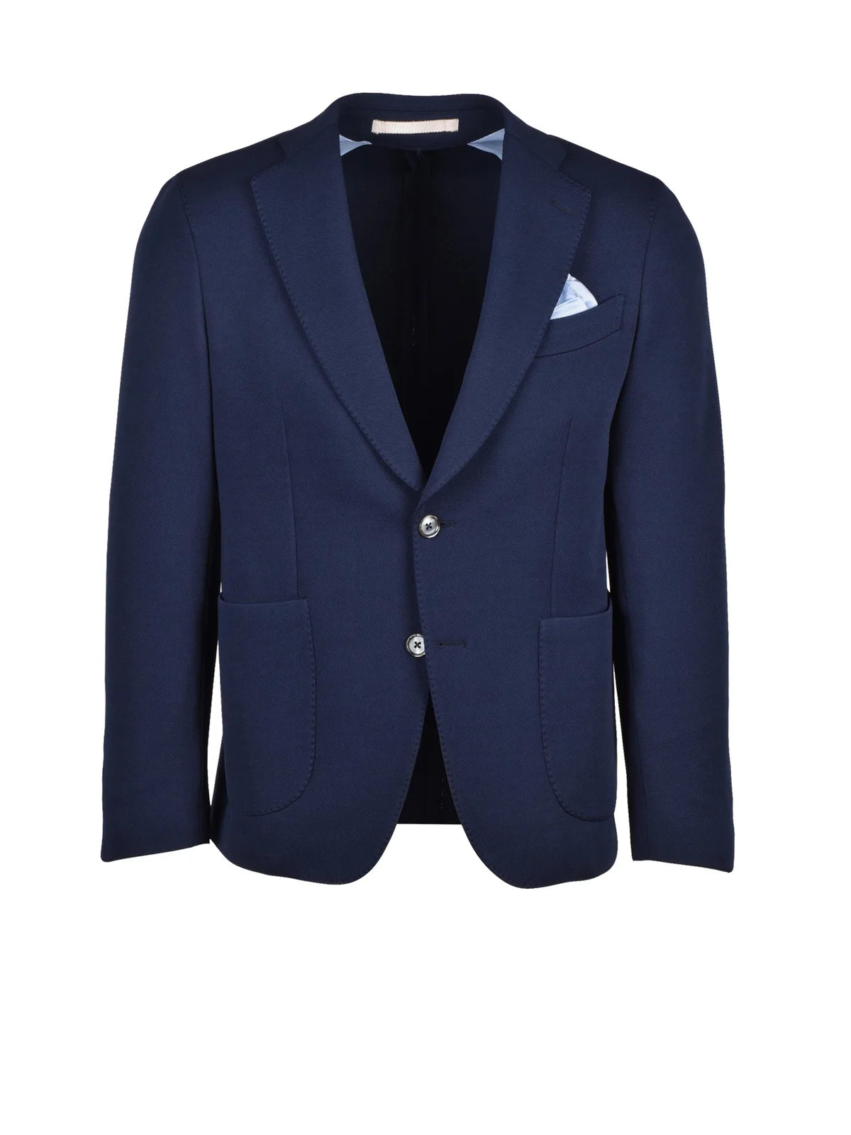 Blue Men Polyester Elastane Blazer Jacket