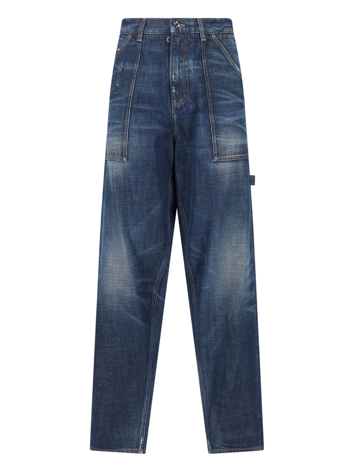 Medium-Rise Straight Leg Cargo Jeans