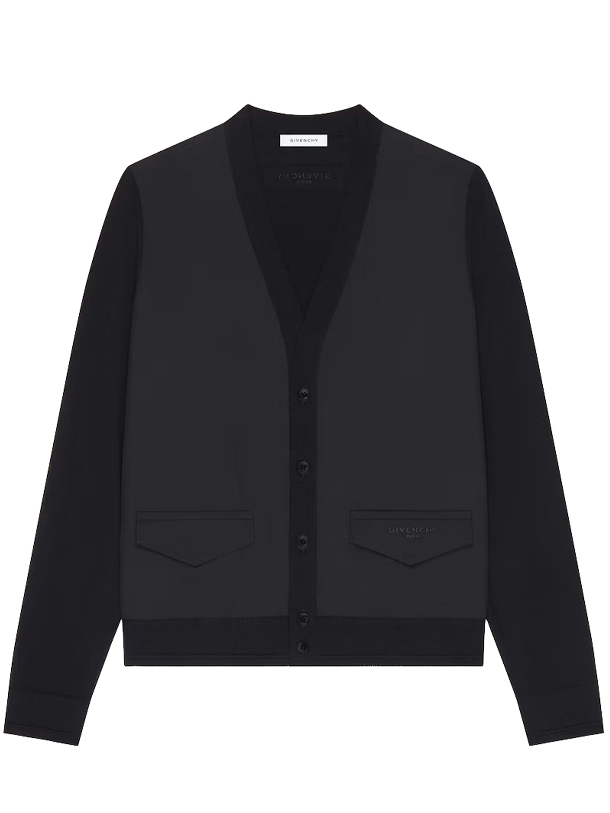 V-Neck Flap Pocket Cropped Cotton Cardigan