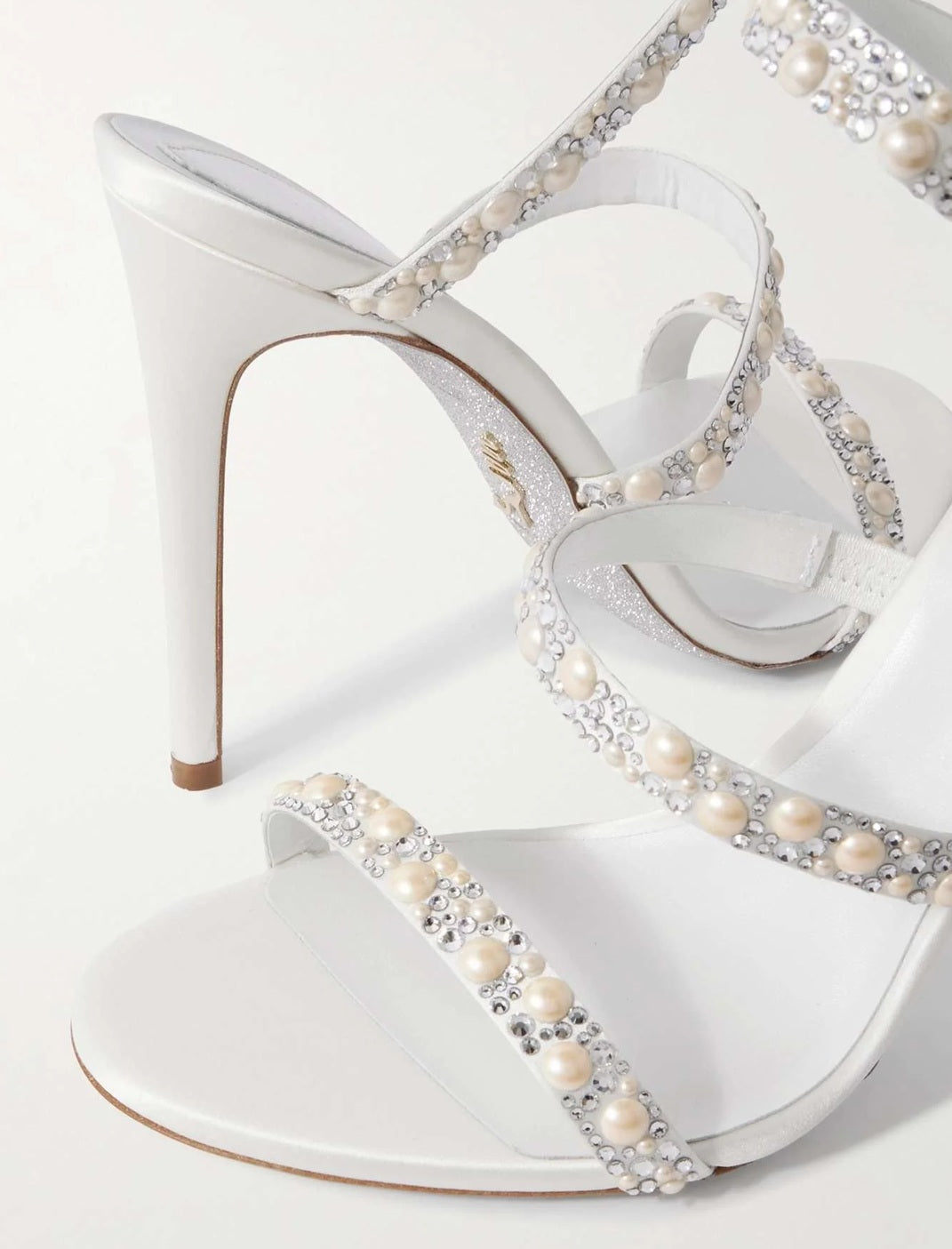 Chandelier Satin Sandals with Crystal