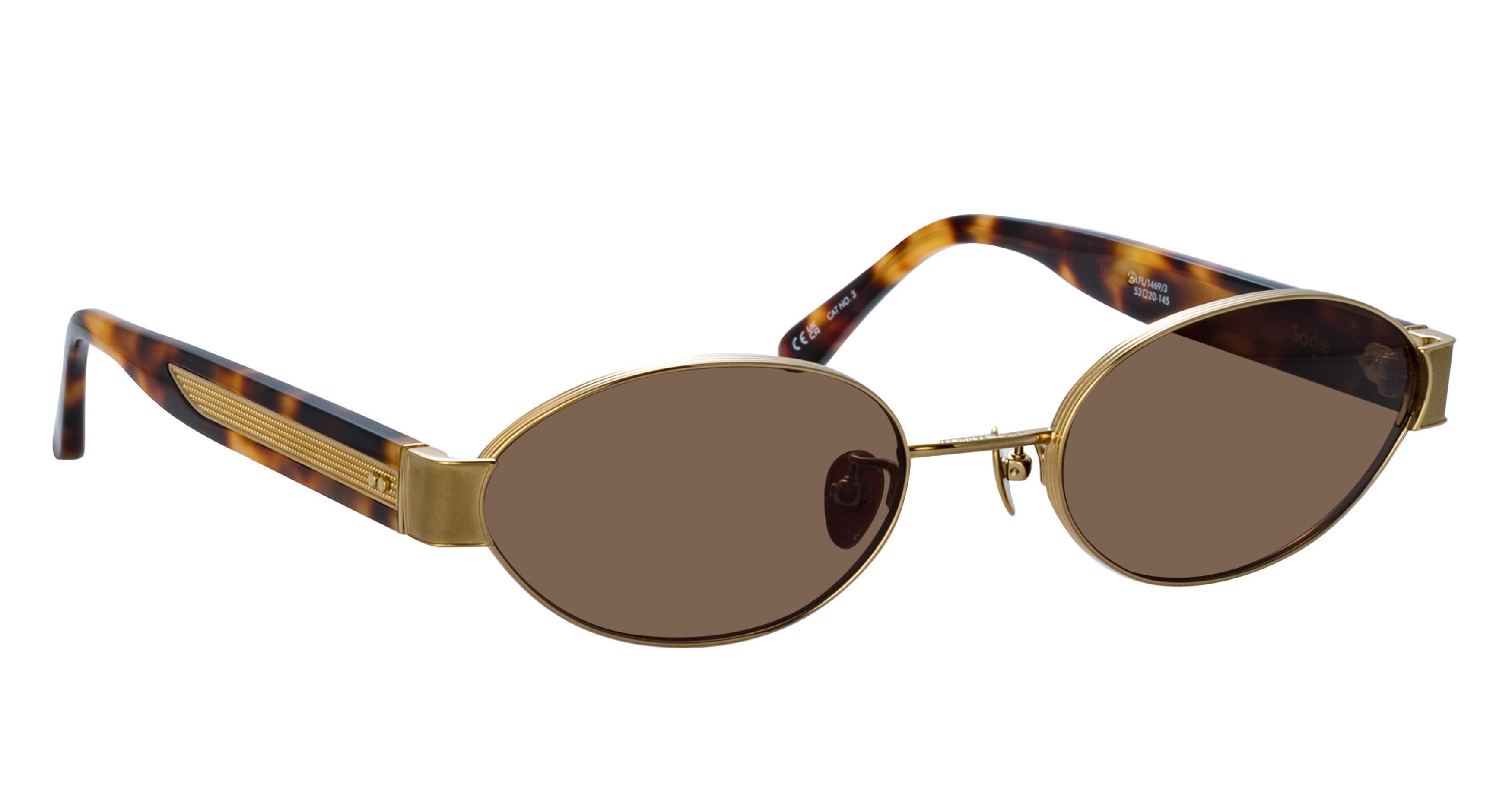 Lfl Round Lens Titanium Sunglasses with Tortoiseshell Arms