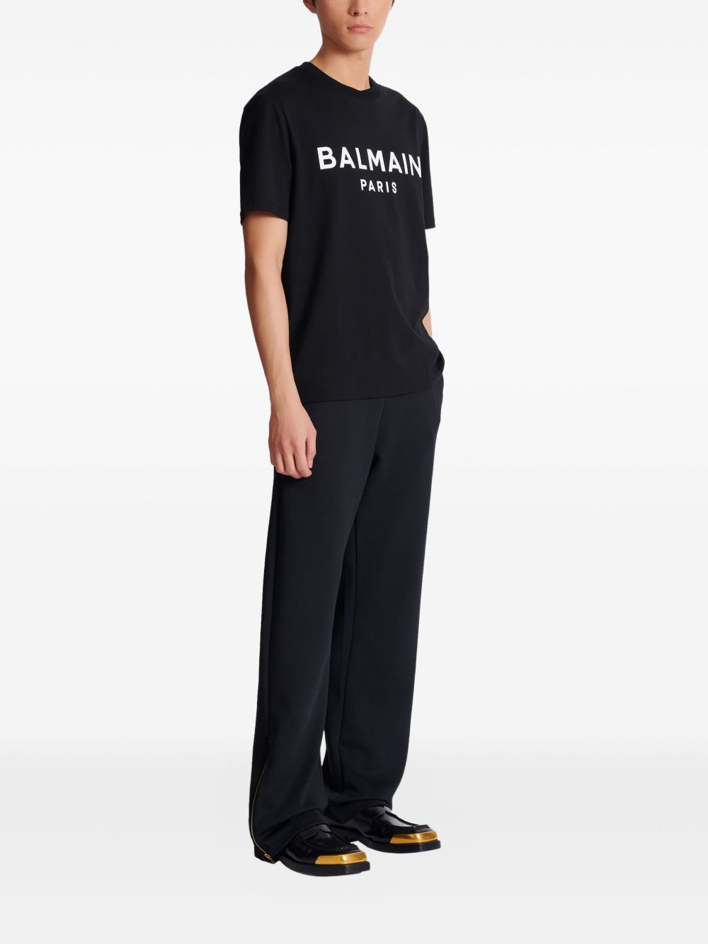Black Short-Sleeve T-Shirt With Bold Print