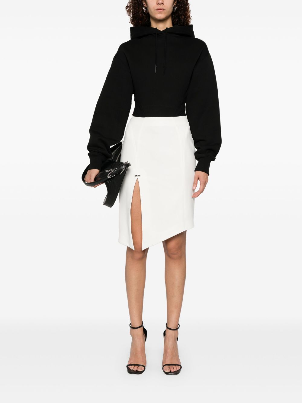 Asymmetric Ecru Midi Skirt