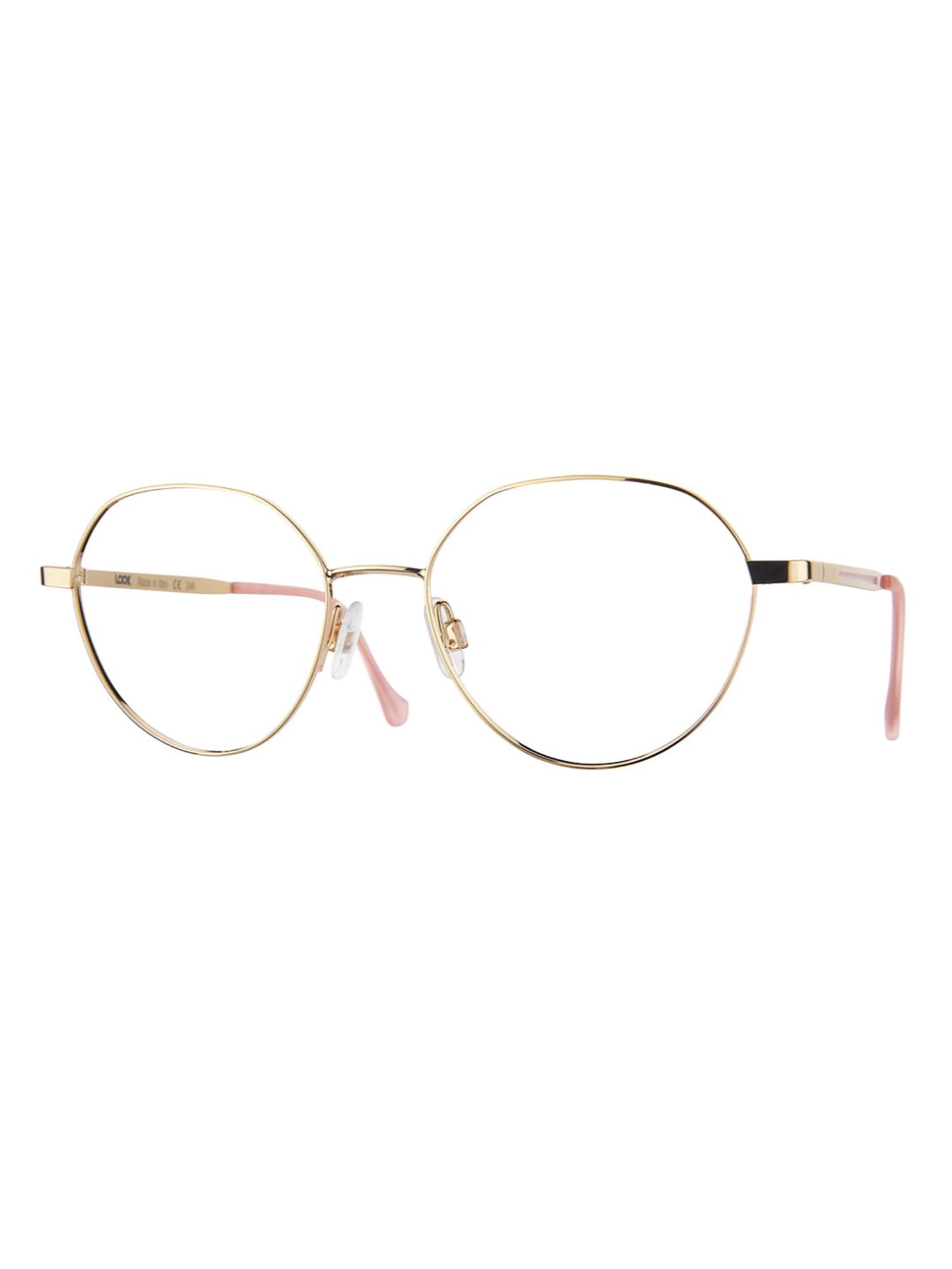 Oval Metallic Optical Frames With Gold-Toned Temples