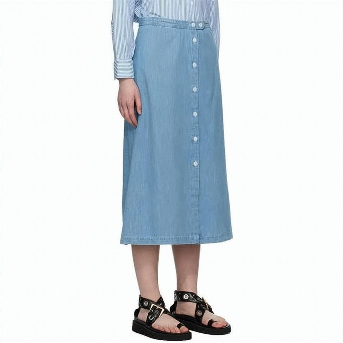 Light Denim Midi Skirt