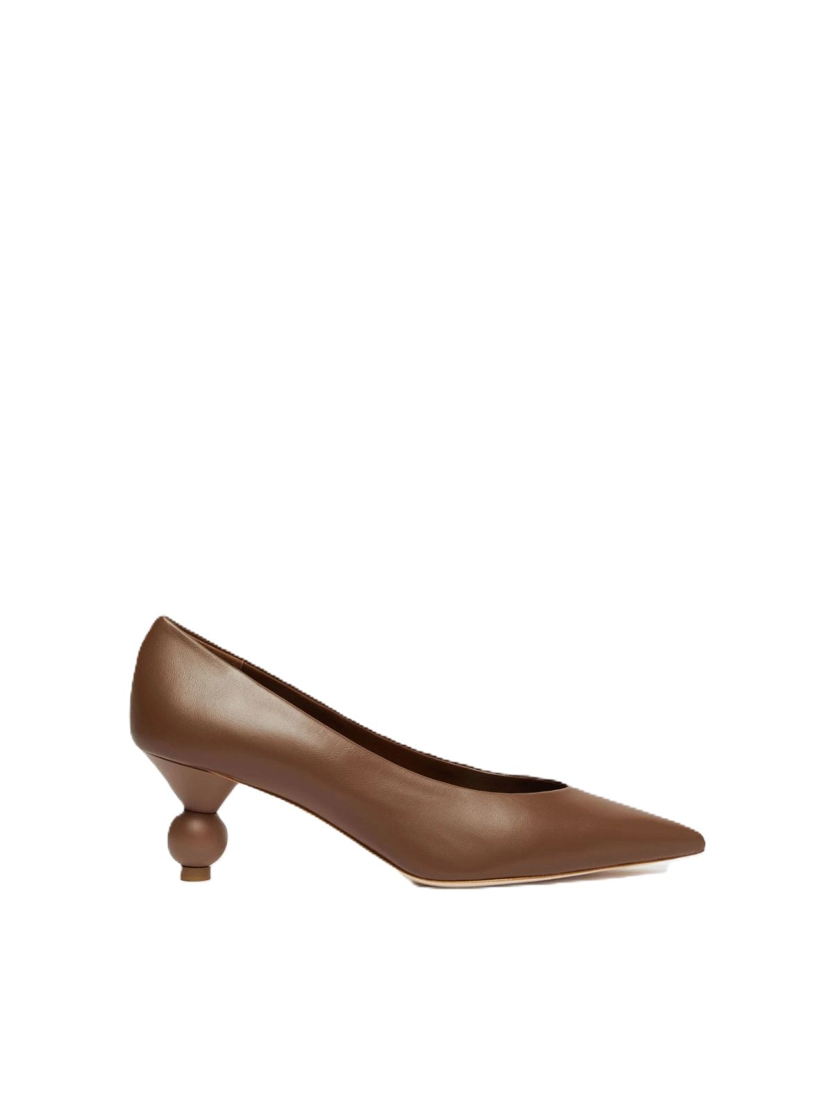 Sculptural Low-Heel Pumps In Soft Sheepskin Leather