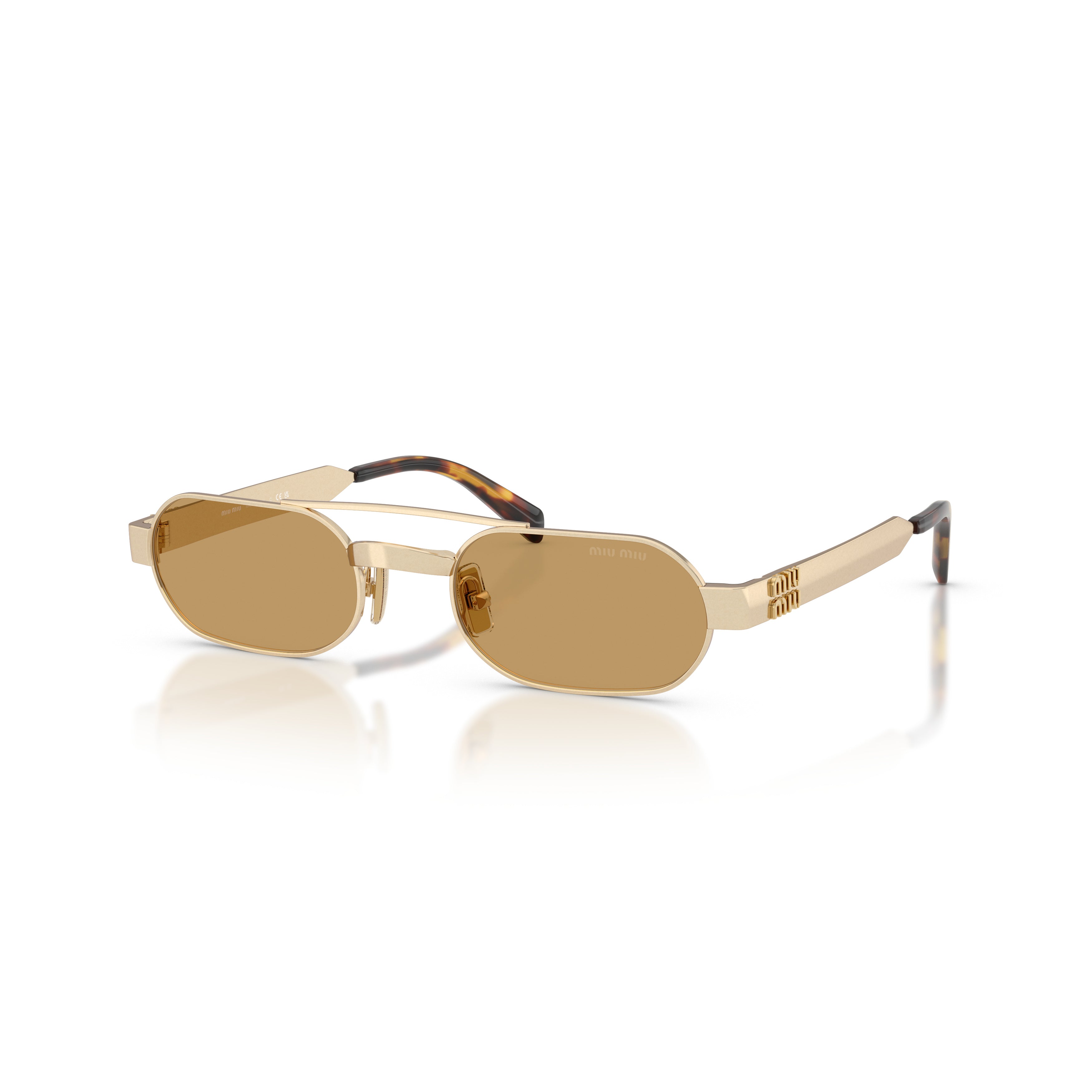 0mu B52s Rectangular Gold Metal Frame Sunglasses
