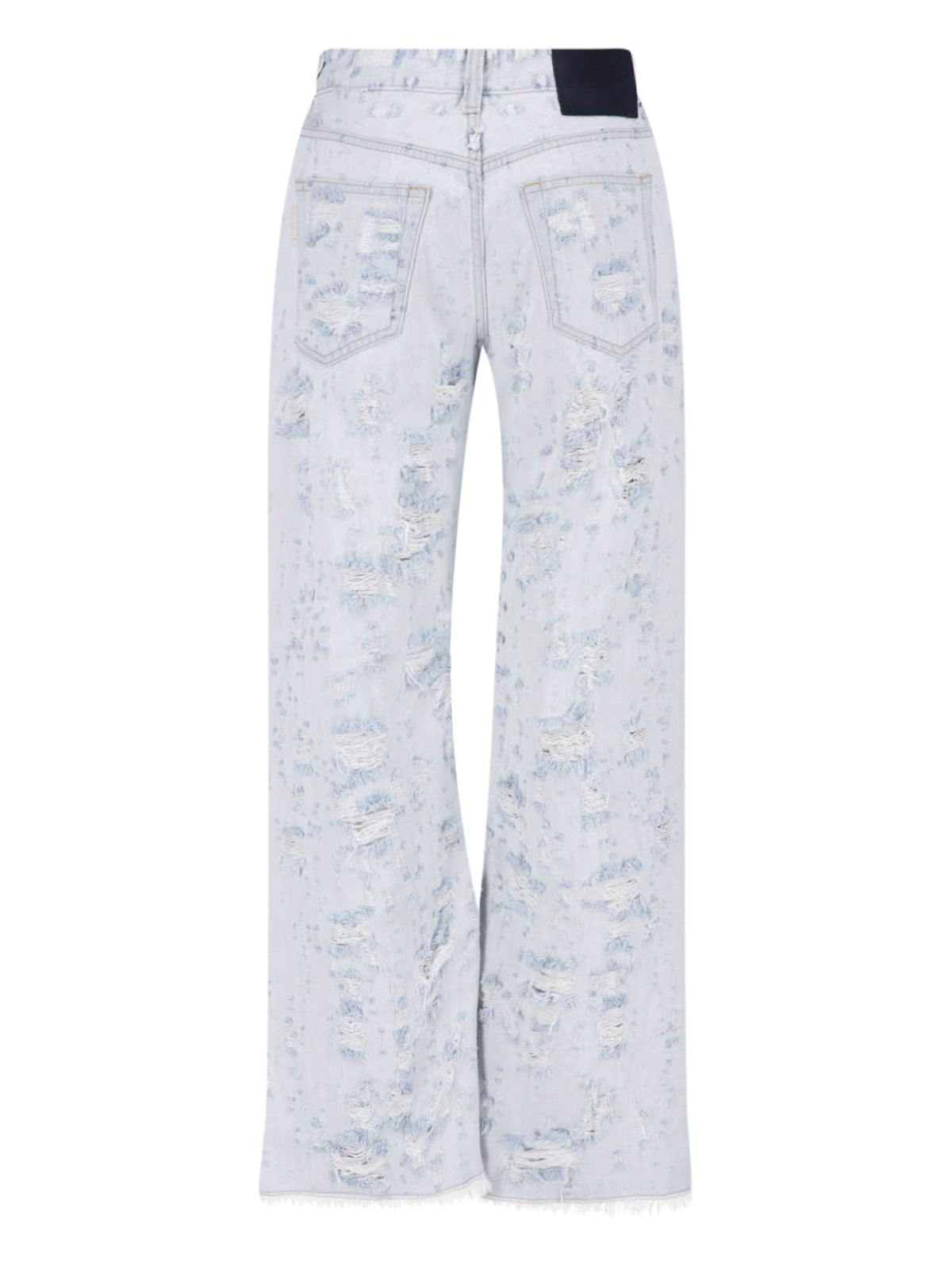 Light Blue Winny Wide-Leg Destroyed Jeans