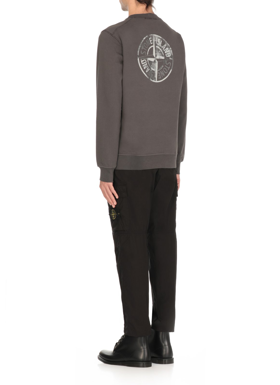 Black Long-Sleeve Sweatshirt With Central Logo