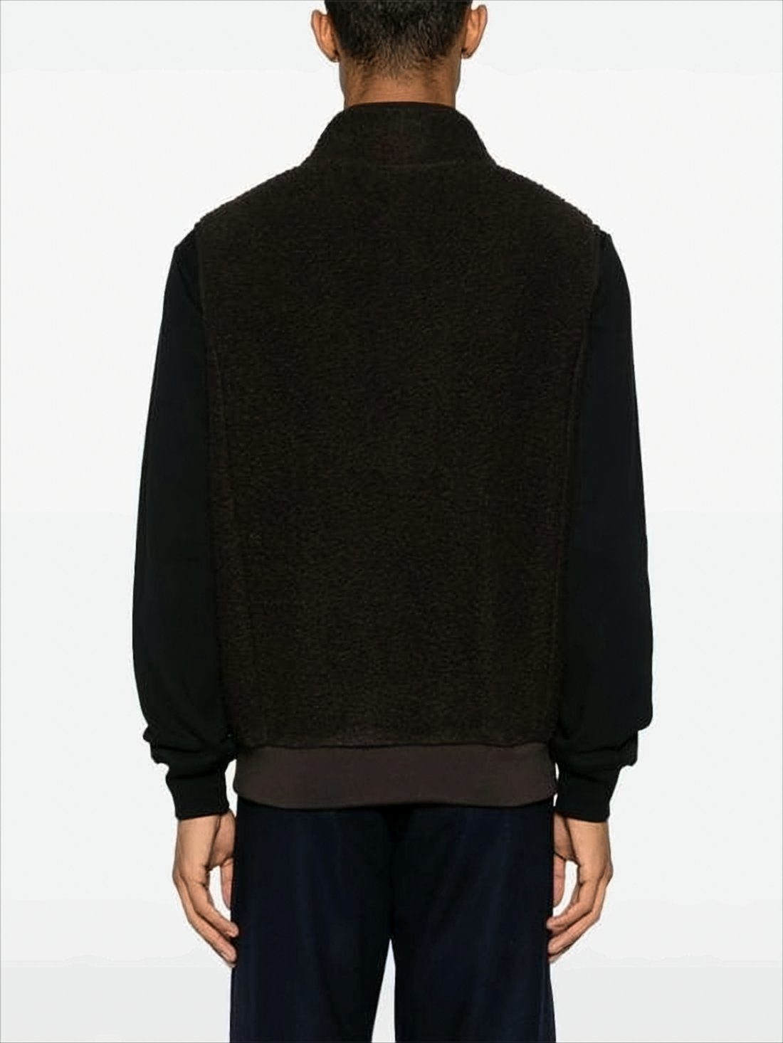 Textured Plush Black Vest
