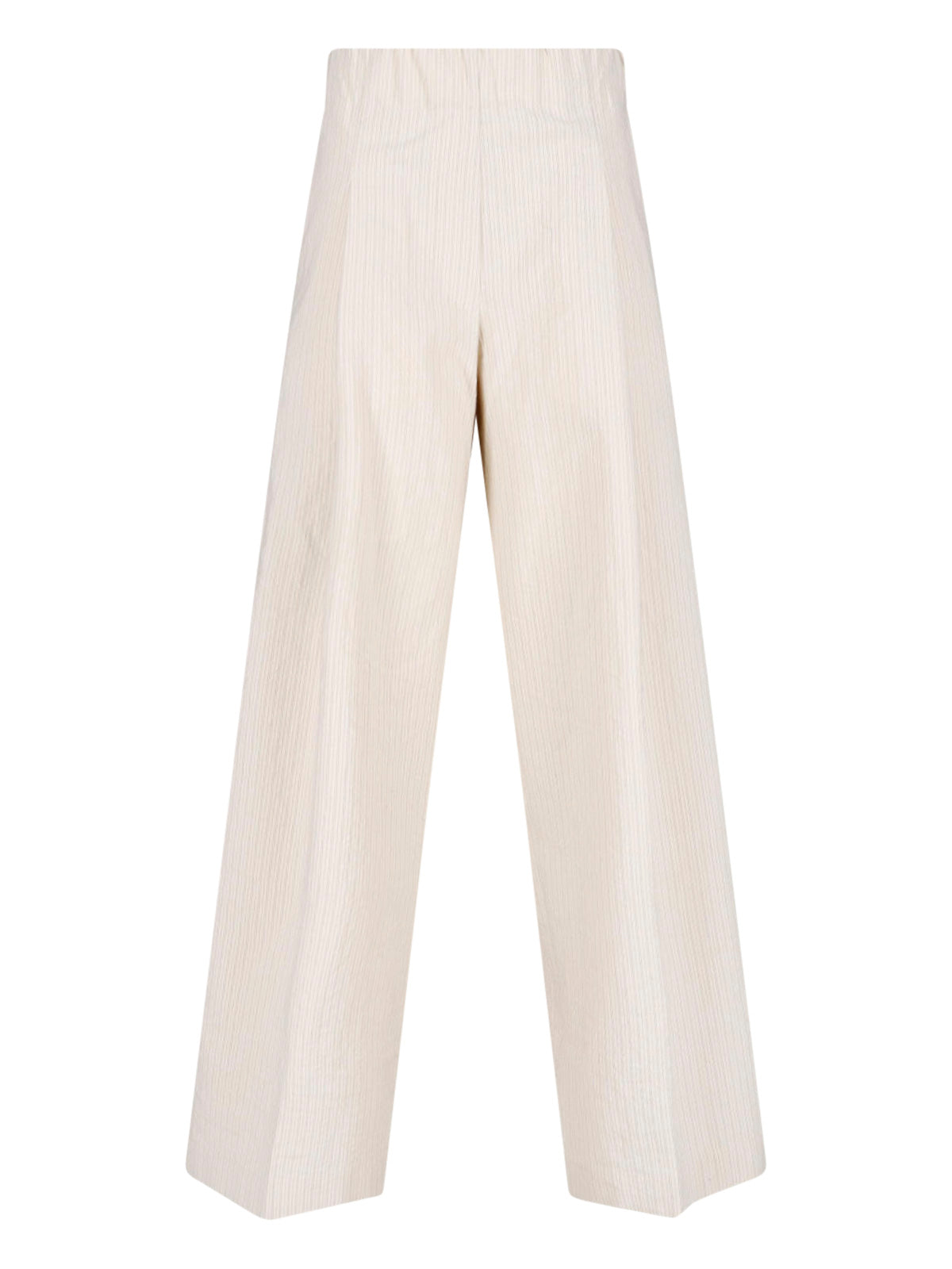 Black Pinstriped Texture Wide-Leg Trousers