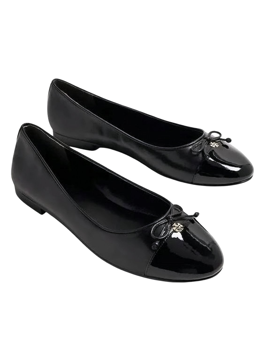 Patent Leather Flats with Bow Detail