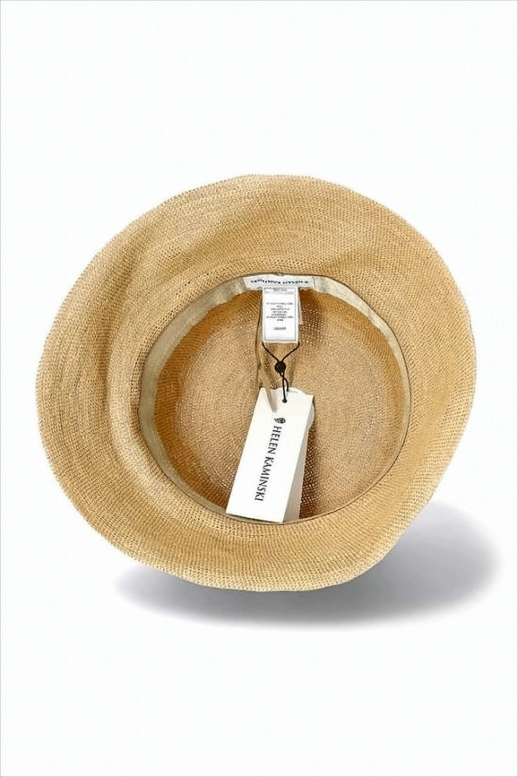 Woven Straw Hat with Flared Brim