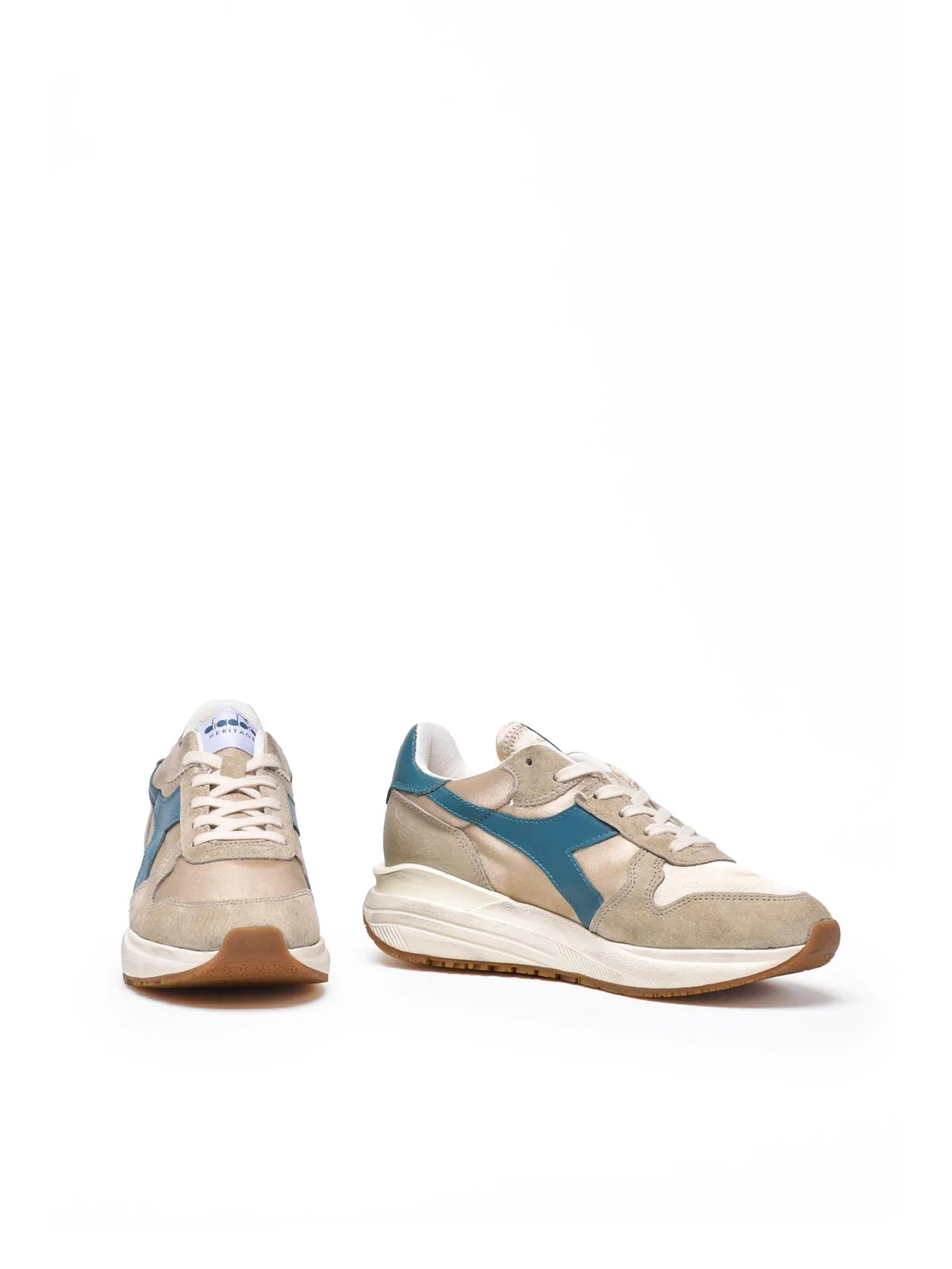 Beige Gold Leather Polyester Venus Sneakers