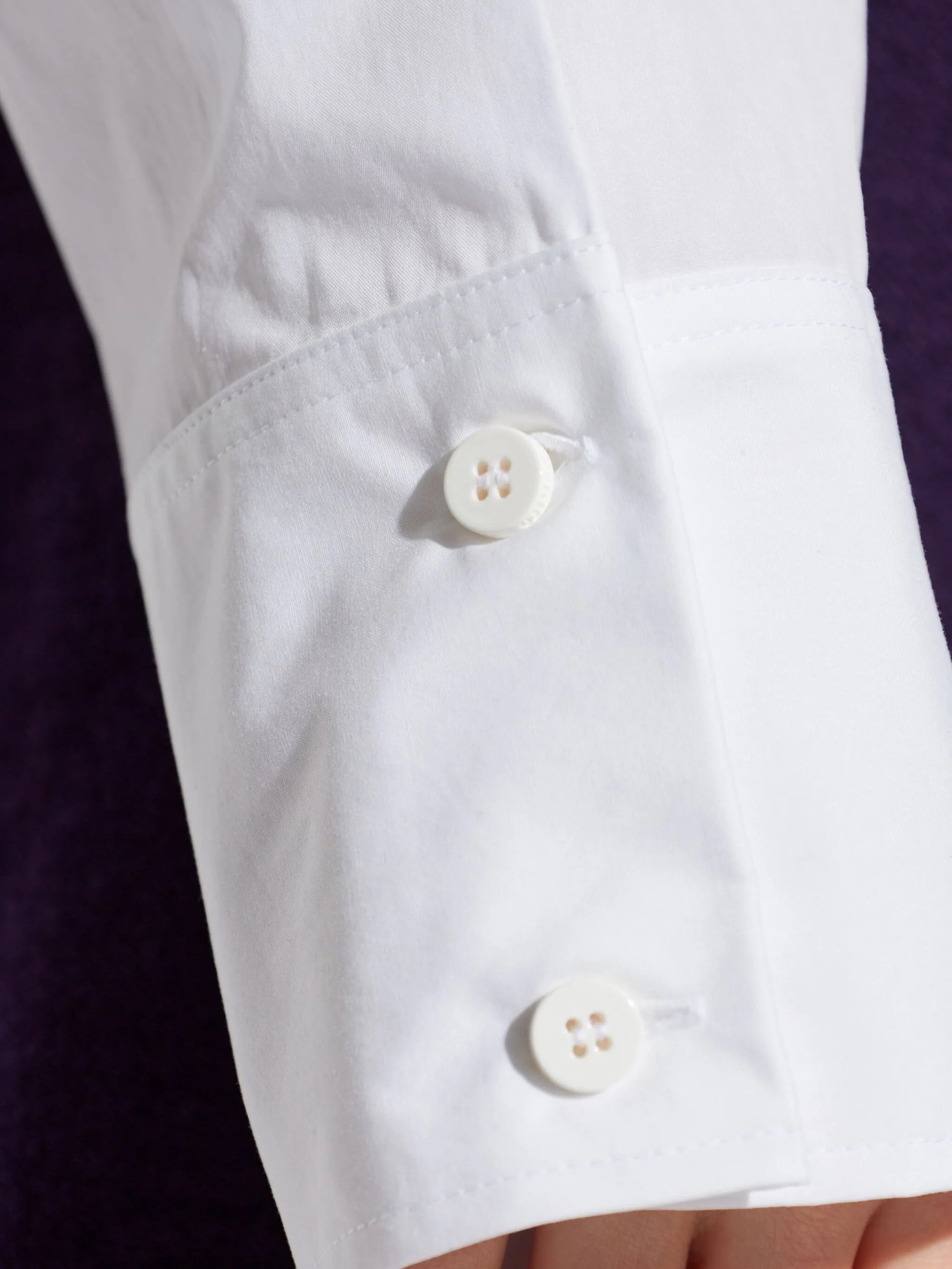 White Structured Fit Plain Shirt