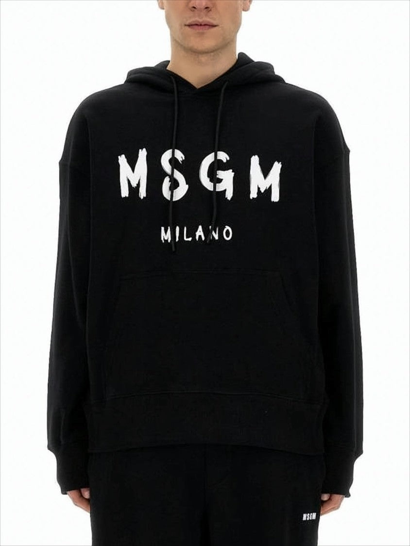 Relaxed Fit Hoodie With Bold Brushstroke Lettering
