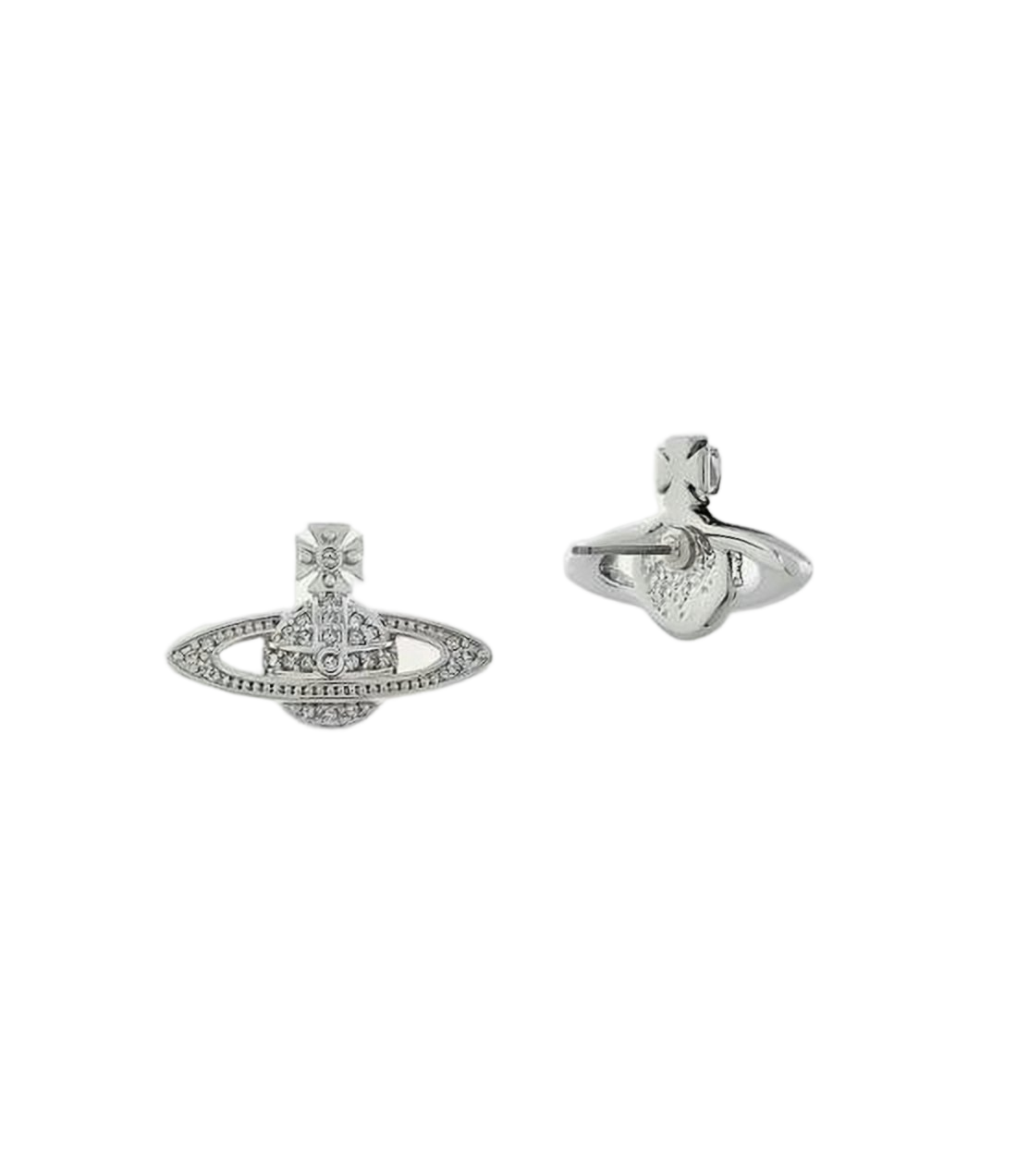 Planet-Inspired Silver Earrings with Sparkling Accents