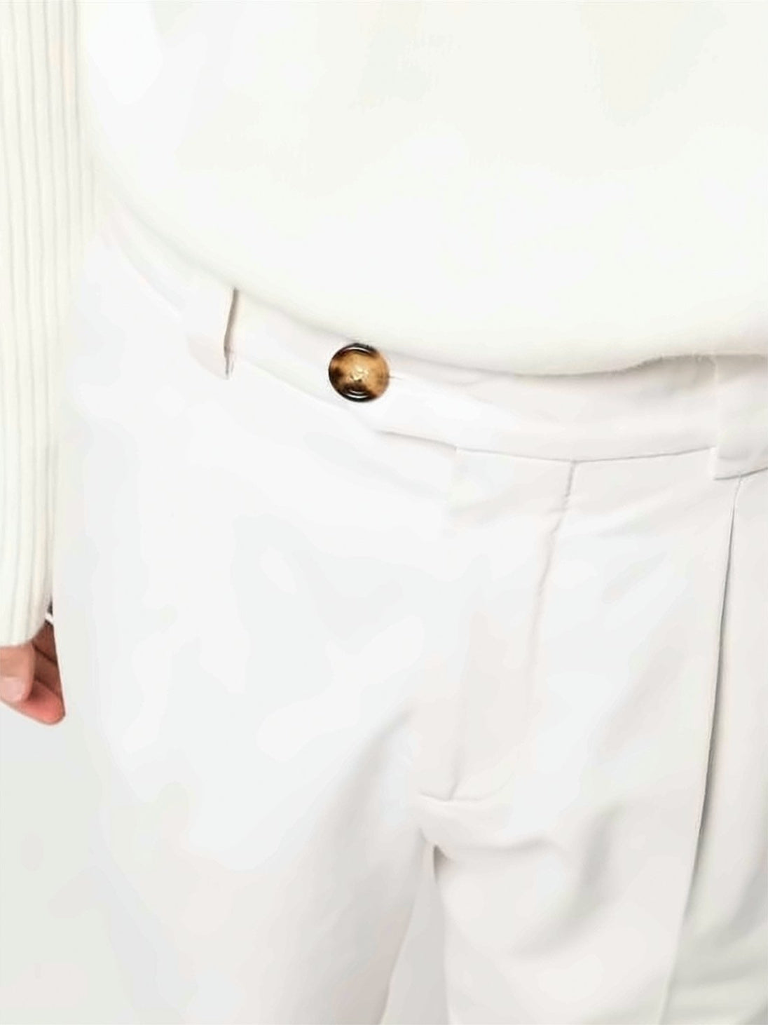 Tailored White Straight Pants