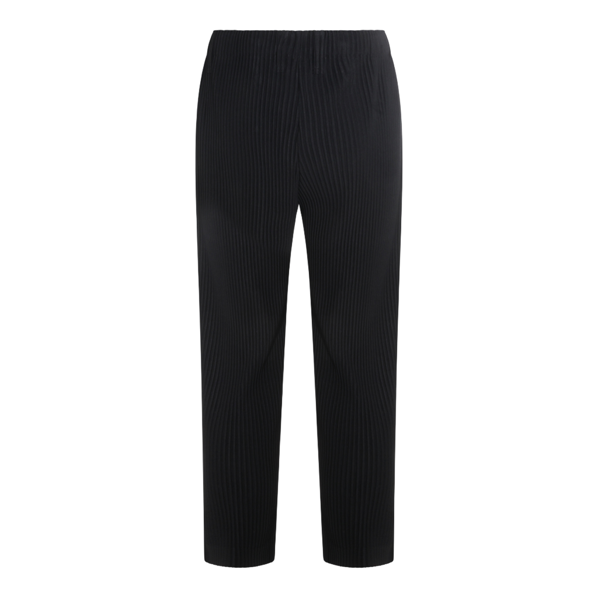 Straight-Leg Trousers with Pleated Texture