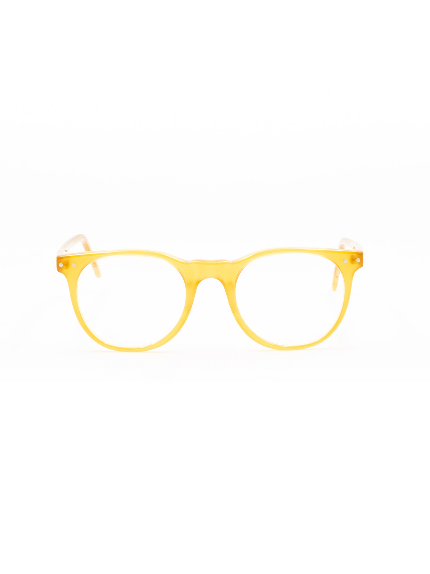 Vibrant Yellow and Orange Optical Frames with Acetate and Celluloid Construction